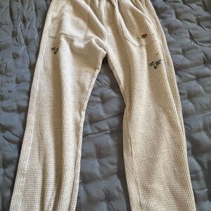 MOTHER Cream Textured Knit Pants
